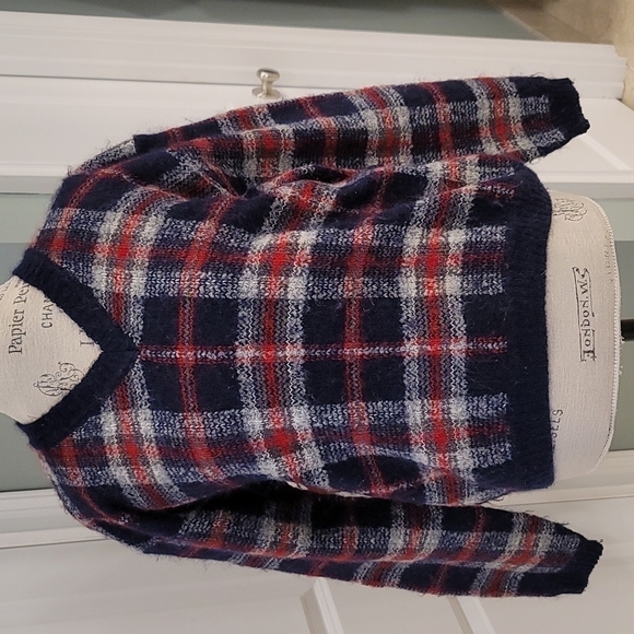 Northern Reflections Blue And Red Plaid Wool Blend Swearer - Size XL - Picture 4 of 8